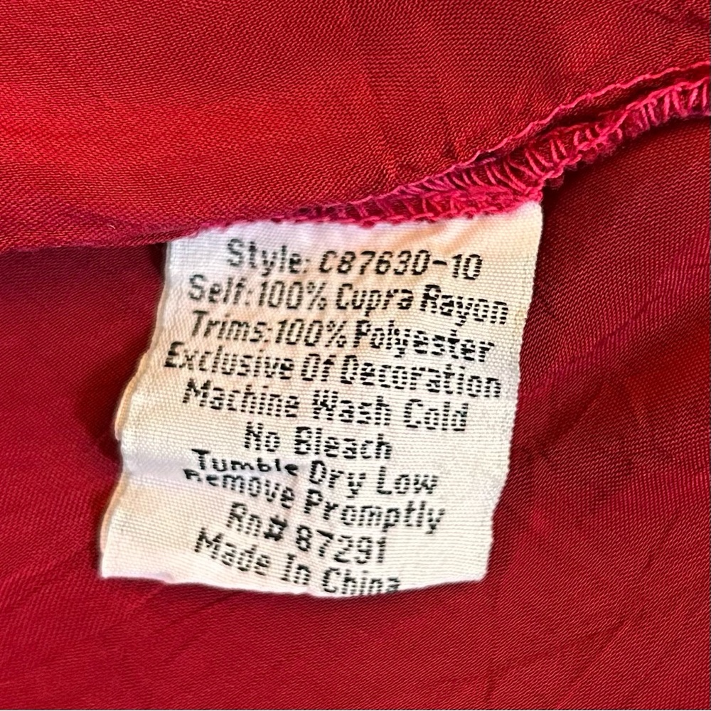 Johnny Was Magenta Embroidered Blouse Top Large Rayon Bohemian Casual - Picture 6 of 6